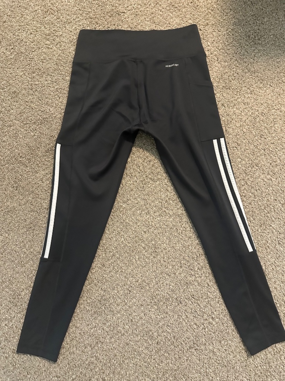 Womens Dark Gray Medium Adidas Running Pants - Picture 2 of 4